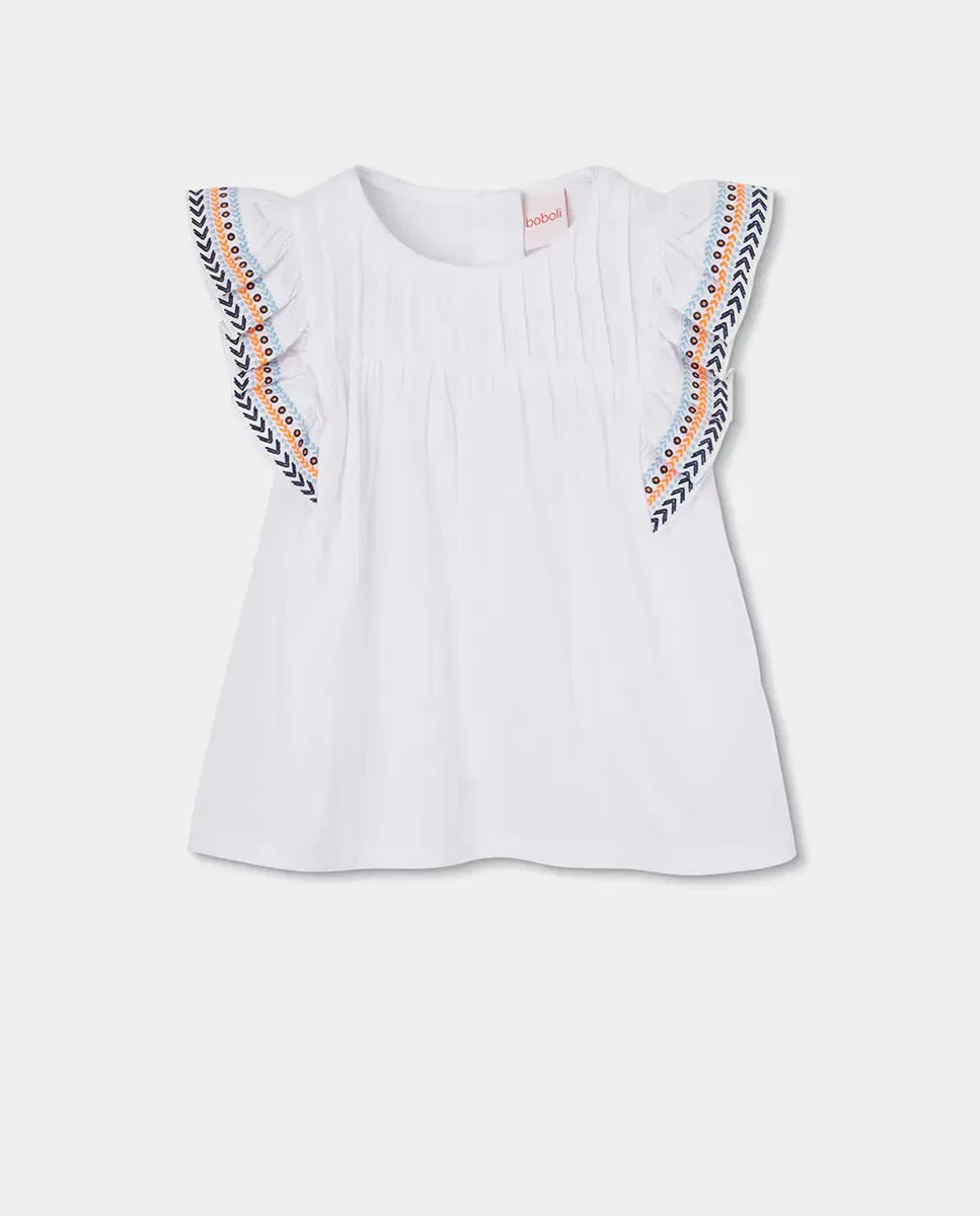 Детская блуза для девочек хлопковая Boboli, Blanco