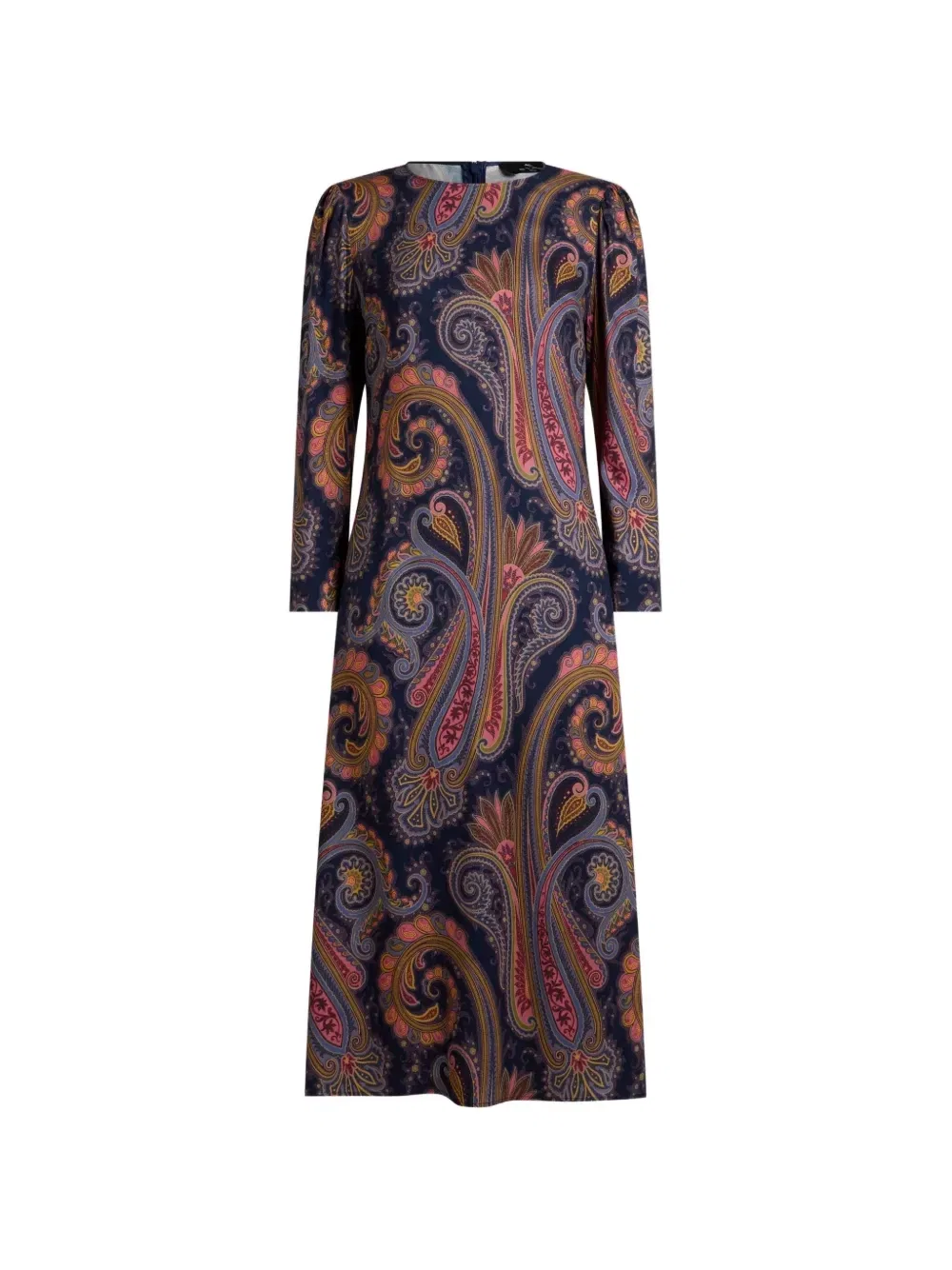 Миди-платье из крепа с узором пейсли Etro, синий — фото 4