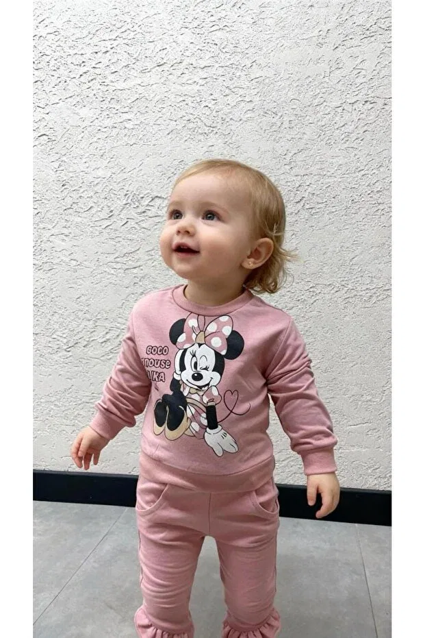 Детский комплект пижам для девочек с принтом Mini Mouse Print Gocoland, Powder