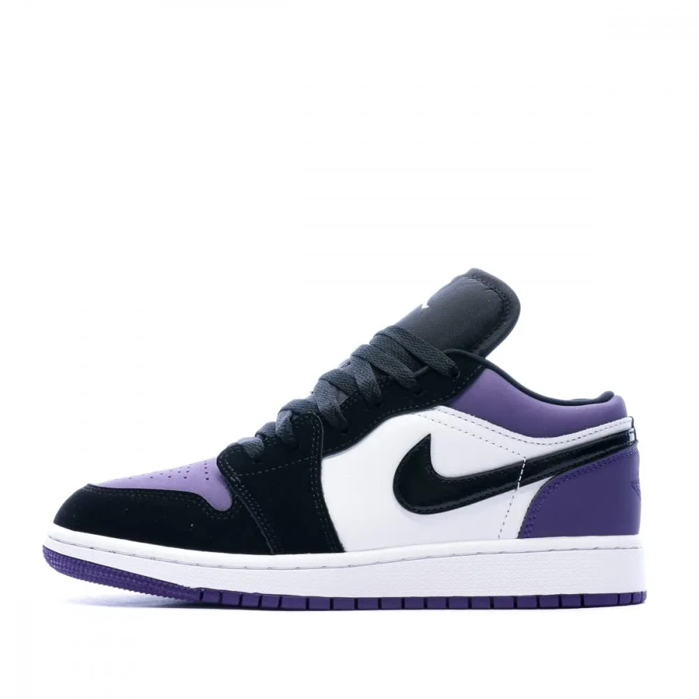 Детские баскетбольные кроссовки для мальчиков с принтом Air Jordan 1 Low NIKE, Nero