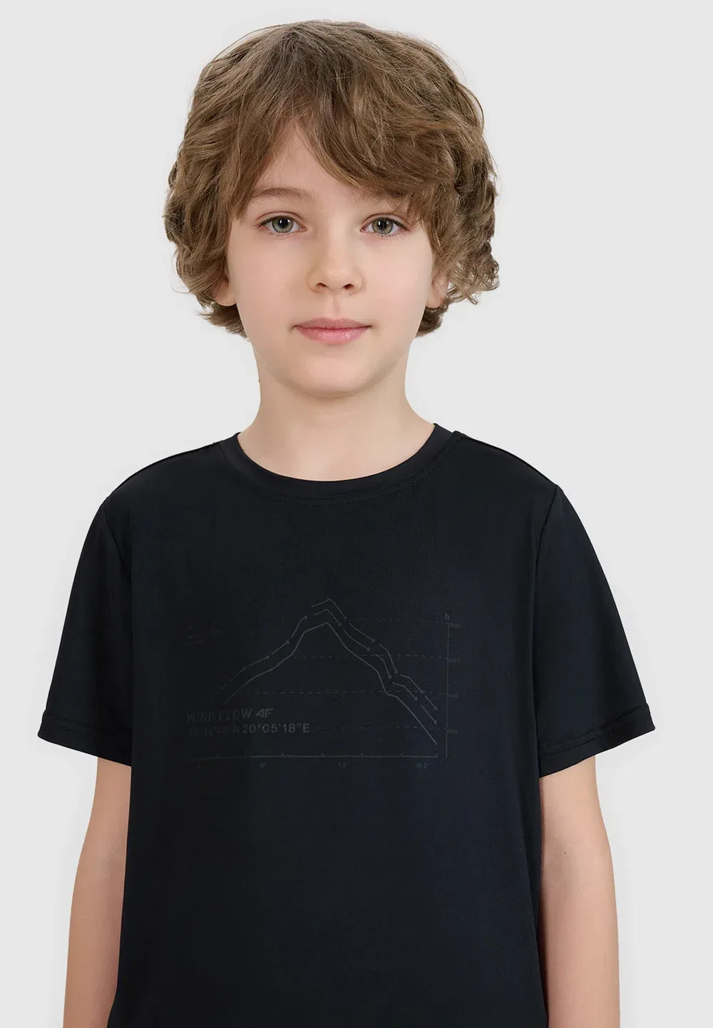 Футболка trekkingowy szybkoschnący chłopięcy - czarny 122/128 (6-8 лат) - спортивная футболка 4F, Deep Black — фото 4