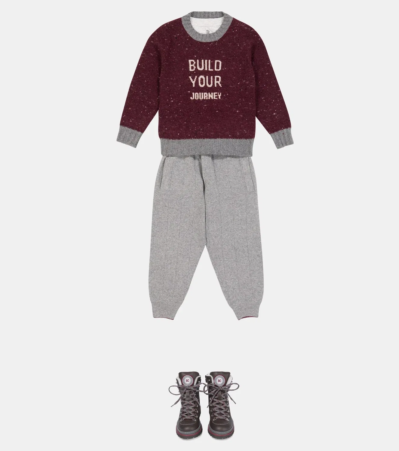 Свитер из шерсти и кашемира Brunello Cucinelli Kids, красный — фото 2