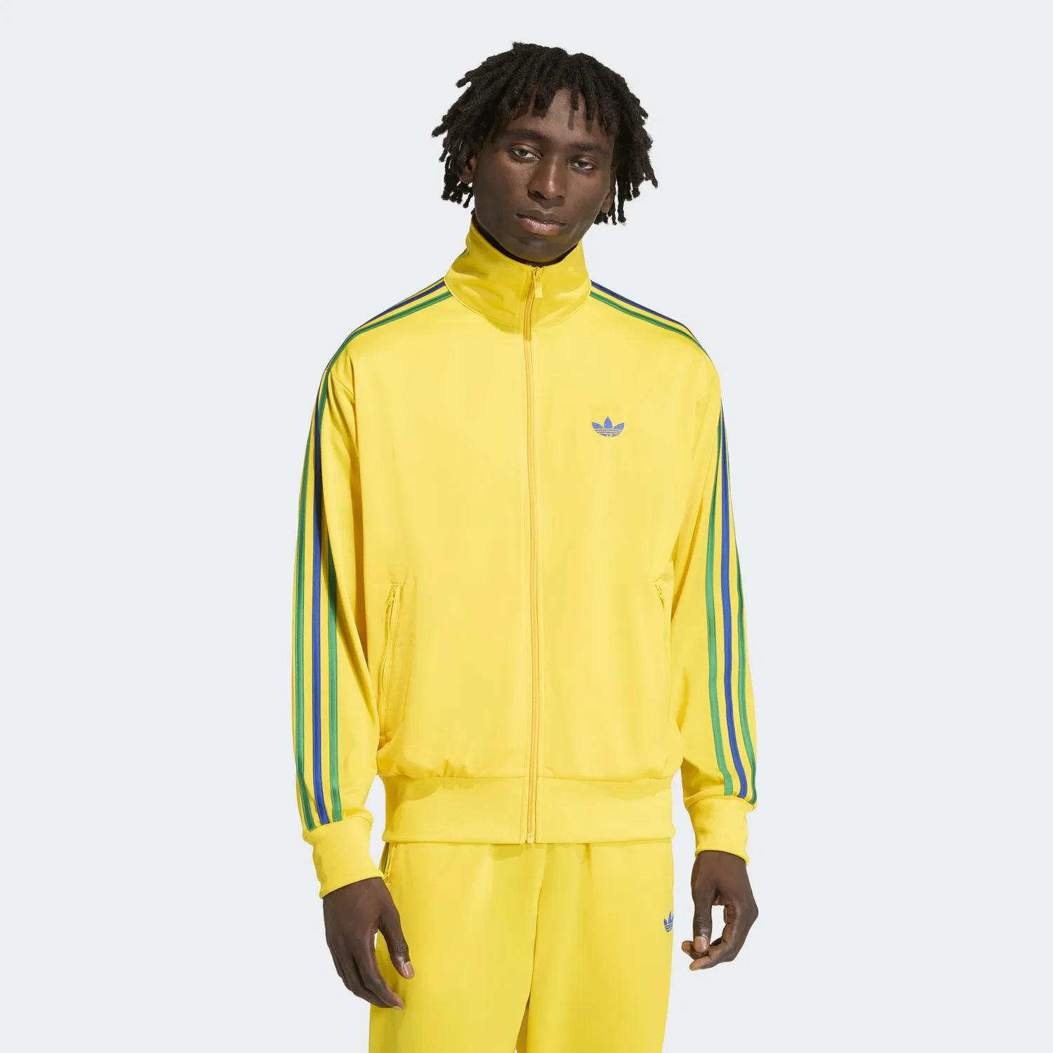 Мужская тренировочная куртка с воротником-стойкой Adidas Originals, Eqt Yellow/Green/Collegiate Royal