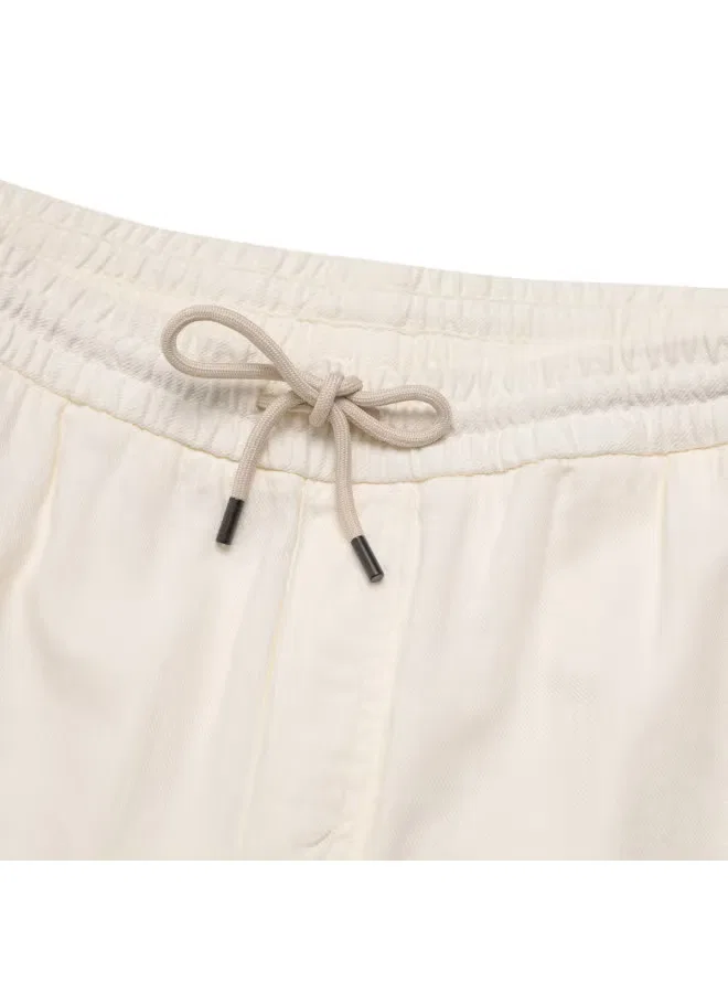 Брюки на завязках с манжетами Zara, абрикосово-белый — фото 4