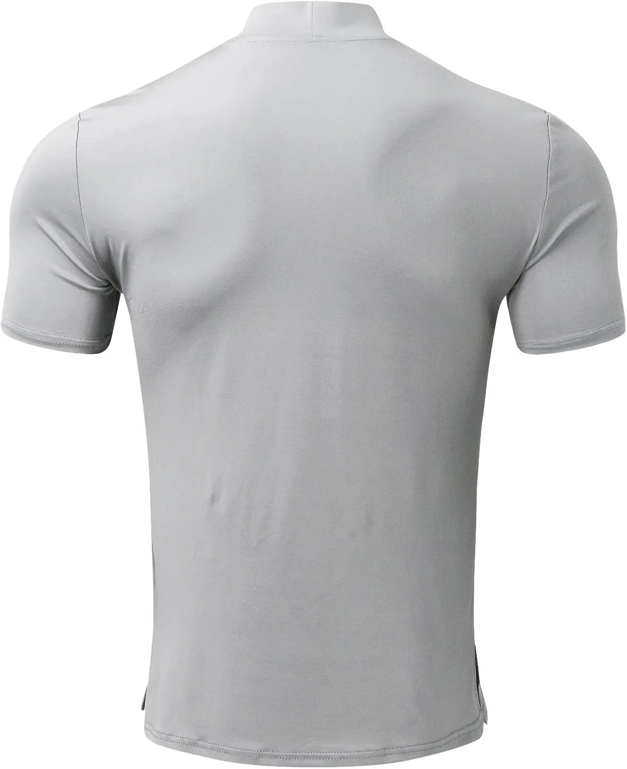 Мужская облегающая футболка с коротким рукавом водолазка Classic Basic, Grey — фото 2
