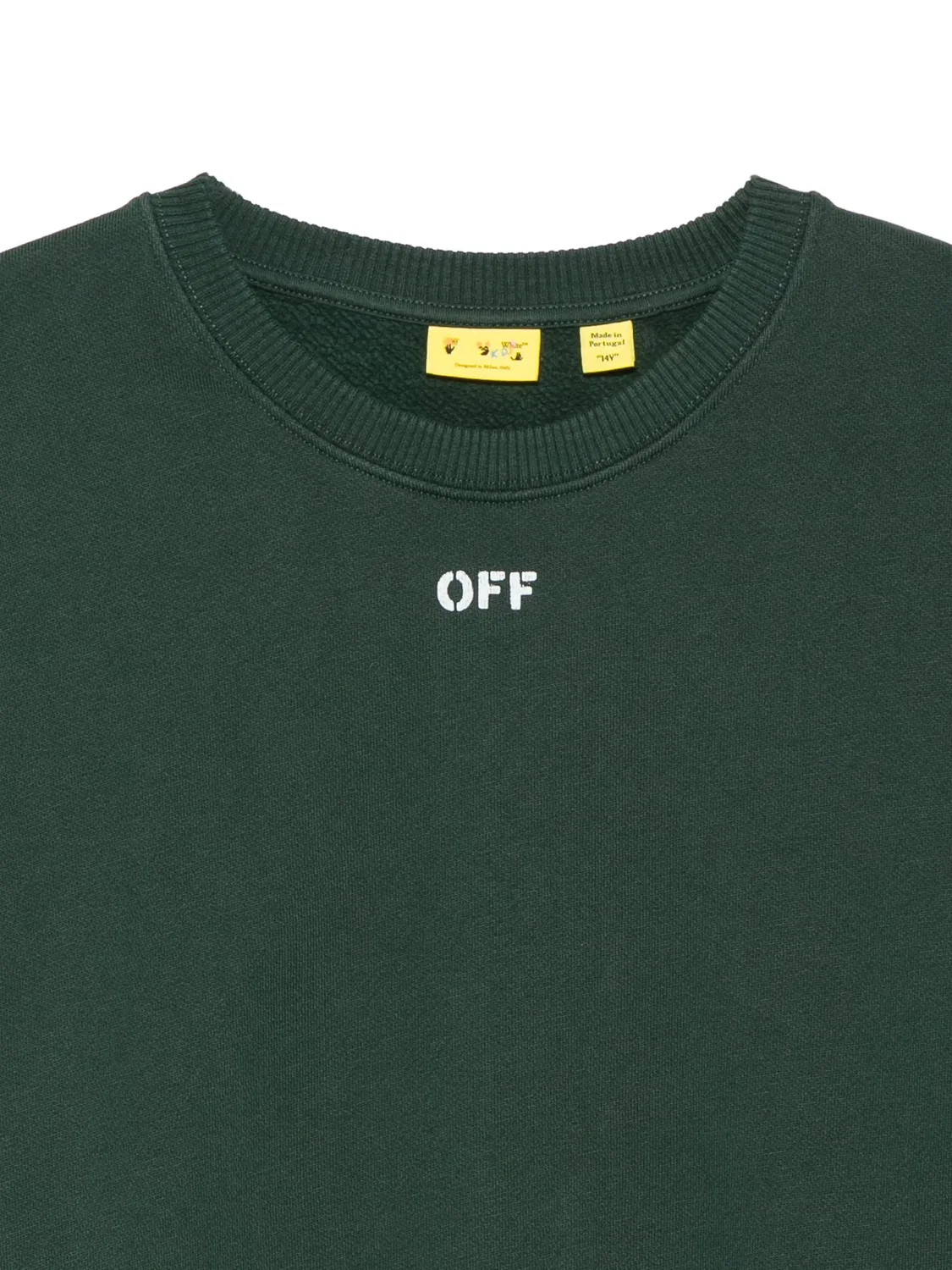 Свитшот Arrows из хлопка OFF-WHITE, зеленый — фото 2