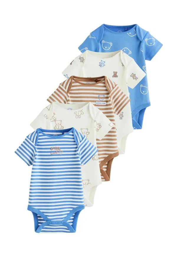 Боди с животным принтом Regular fit - short sleeve 5 pack Next, синий