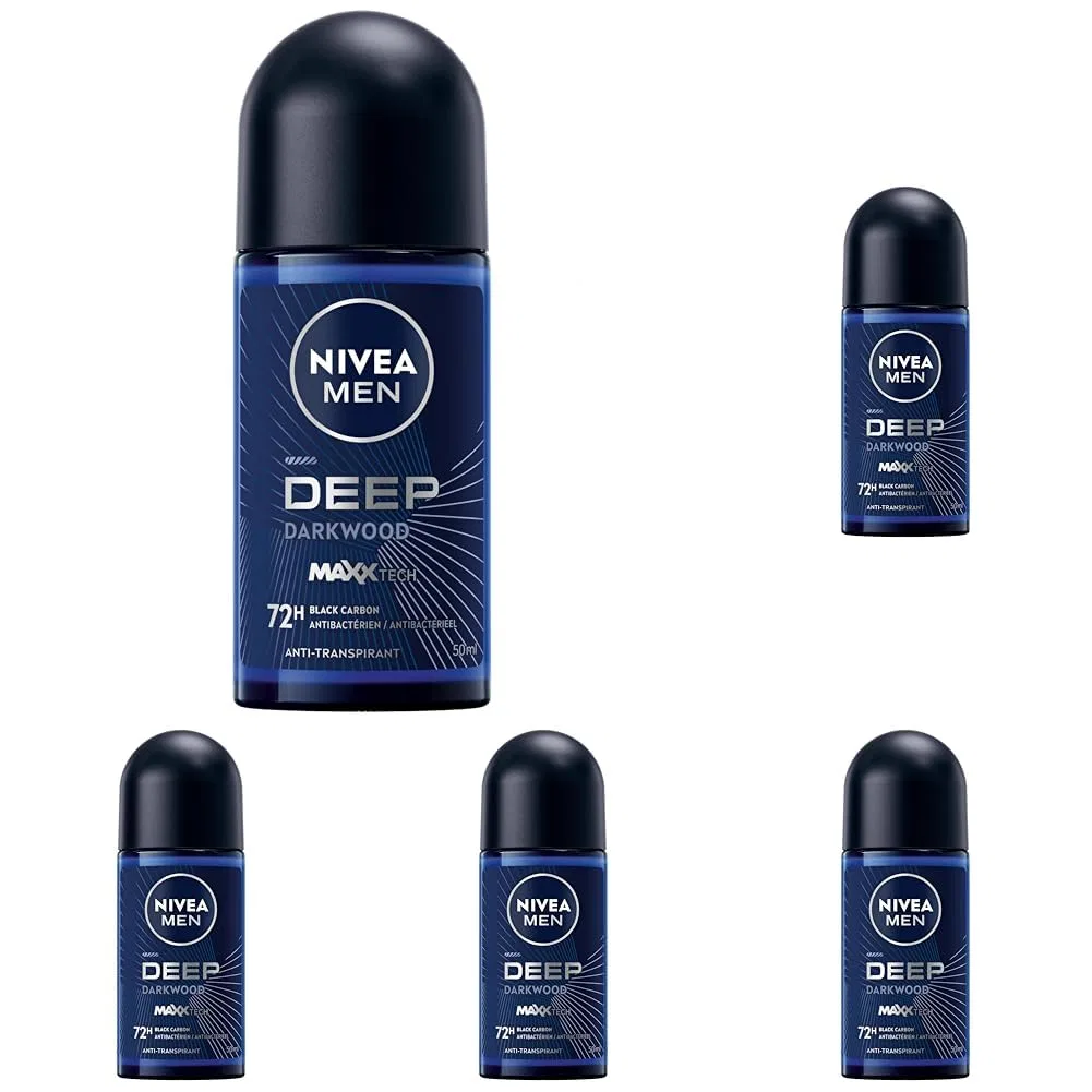 Дезодорант-антиперспирант NIVEA MEN Deep Darkwood, 5x50 мл, Cedarwood
