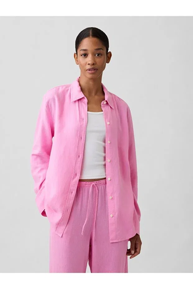 Женская рубашка с длинным рукавом Gap, Pink-001
