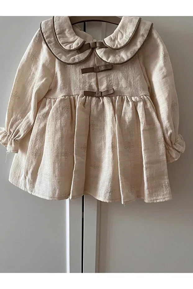 Детское платье для девочек с длинным рукавом Wondress Baby, Nude Color — фото 2