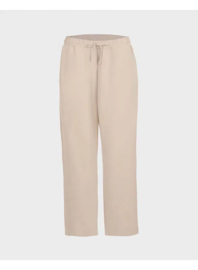 Брюки прямые на завязках хлопковые Zara, кофейный