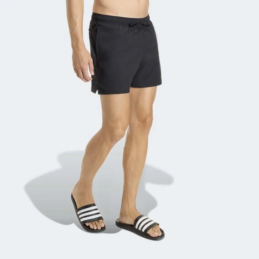 Плавательные шорты adidas Iconisea Stretch Seersucker 5 Inch, Черный — фото 3