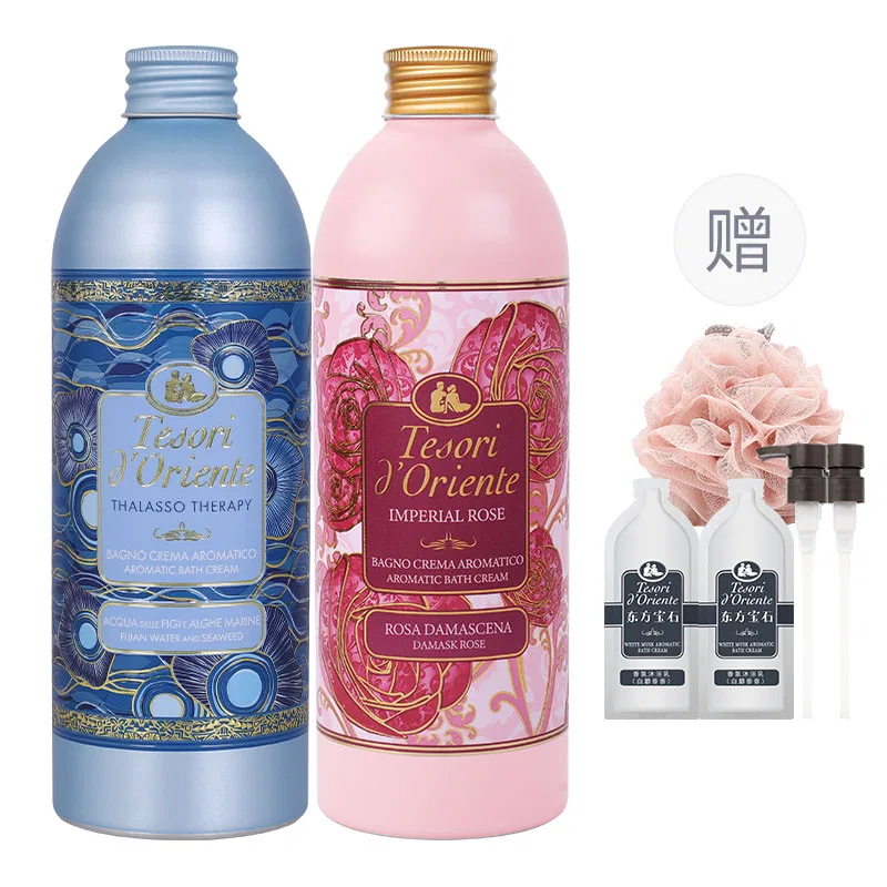 Гель для душа Tesori D'Oriente, Ocean Bath & Rose Bath, 500ml+500ml