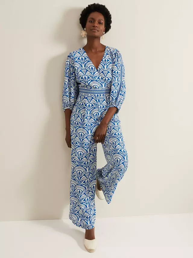 

Комбинезон Phase Eight Amy Tile Print, цвет blue/white