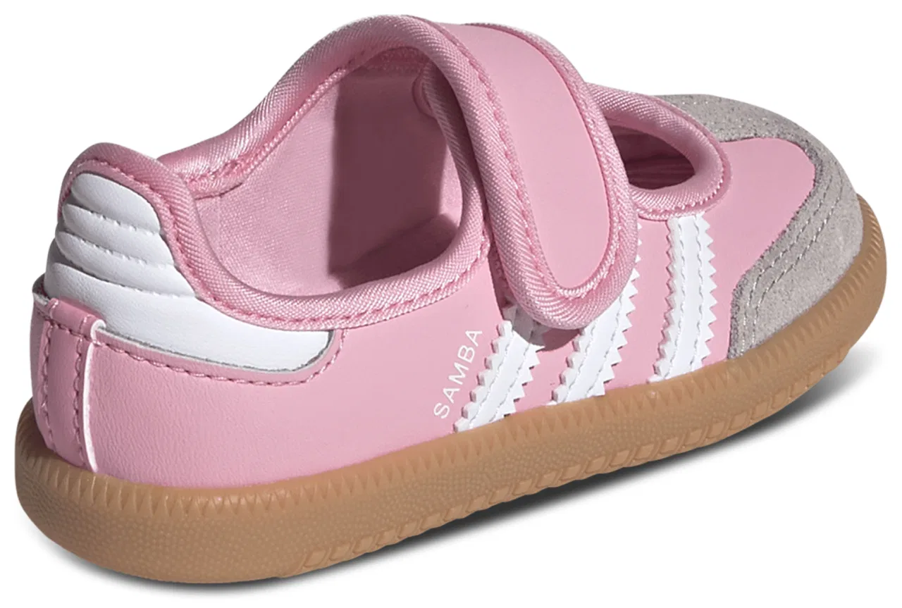 Кеды для девочек Samba Jane Adidas, белый/розовый — фото 3
