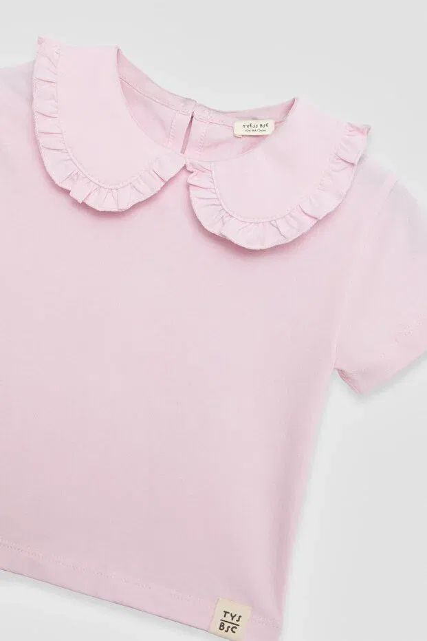 Детское для девочек футболка хлопковая Tyess Bsc, Pink — фото 2