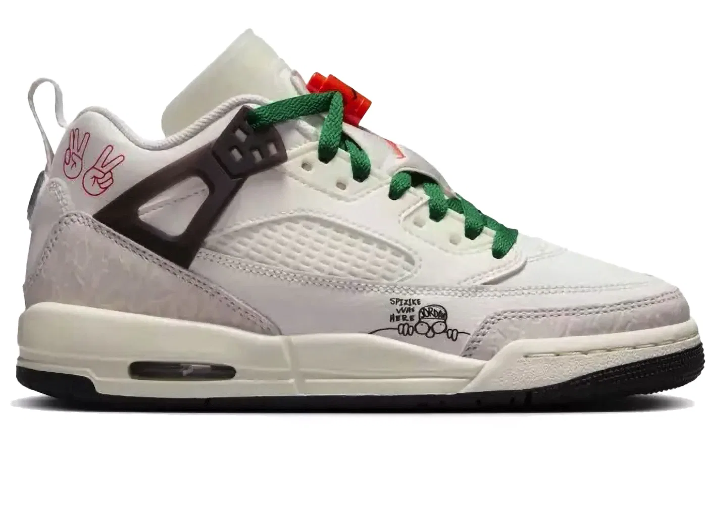 Детские кроссовки Lifestyle Jordan Spizike Low Jordan, White/Green/Red