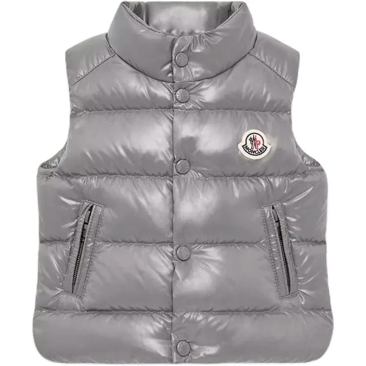 Детский пуховый жилет с воротником-стойкой Moncler, Gray