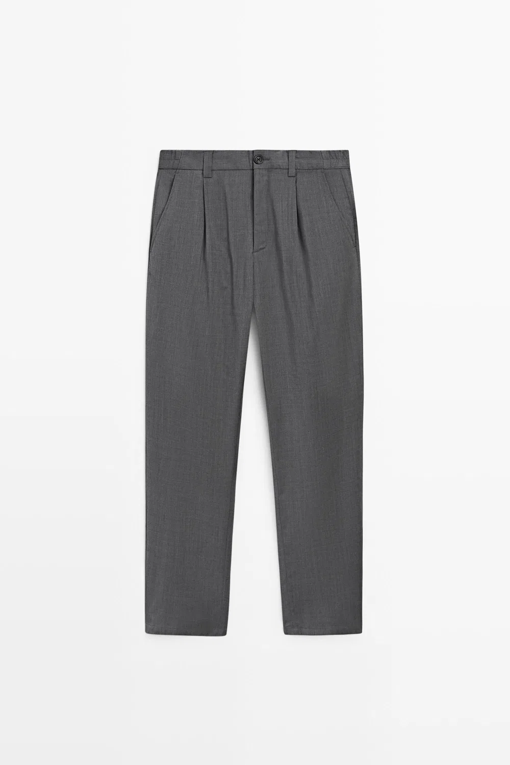 Брюки Massimo Dutti 100% Wool Straight-Leg, серый — фото 2
