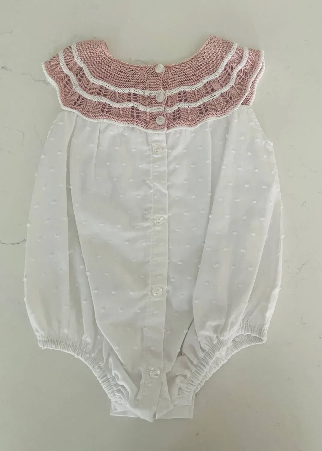 Детский боди-комбинезон для девочек с принтом Swiss Dot Juliana, White Mauve — фото 2