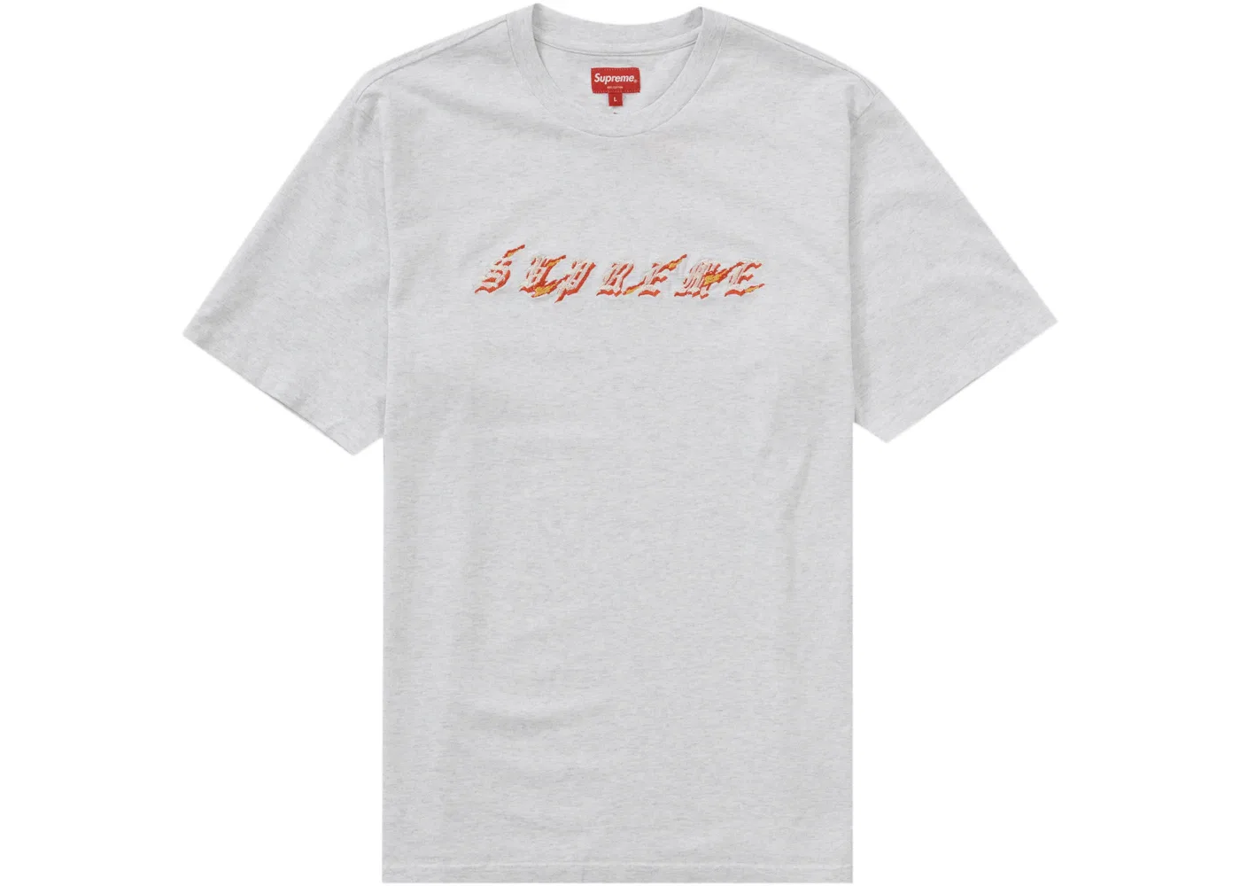 Мужская футболка с принтом Supreme Flames Top SS22 Supreme, Ash Grey