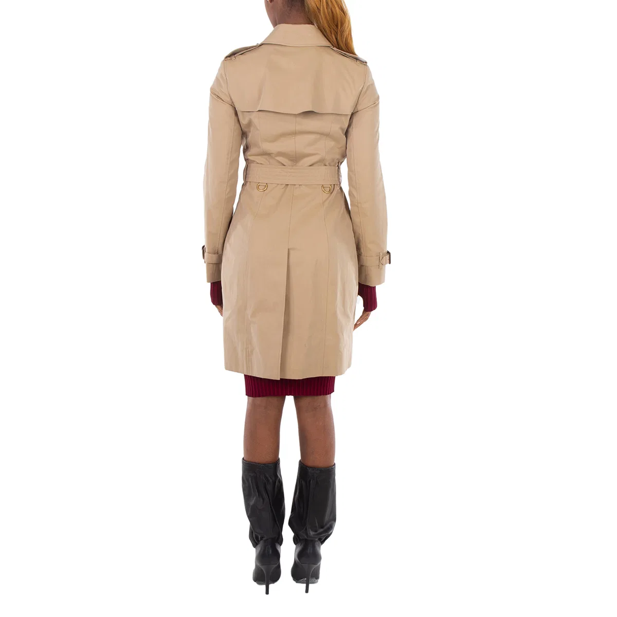 Пальто-тренч миди Chelsea Heritage из хлопкового габардина Burberry, Honey — фото 4