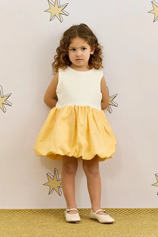 Детское платье для девочек хлопковое Fahhar Kids, Yellow — фото 2