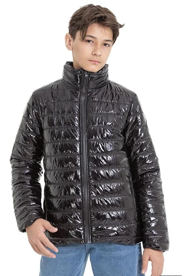 Детский пуховик для девочек с принтом Shiny Puffer Jacket Asyakids Club, Black