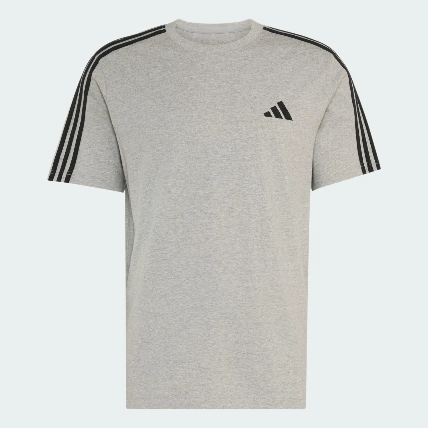 Мужская футболка с принтом Essentials 3-Streifen Adidas, Grau Weiss — фото 2