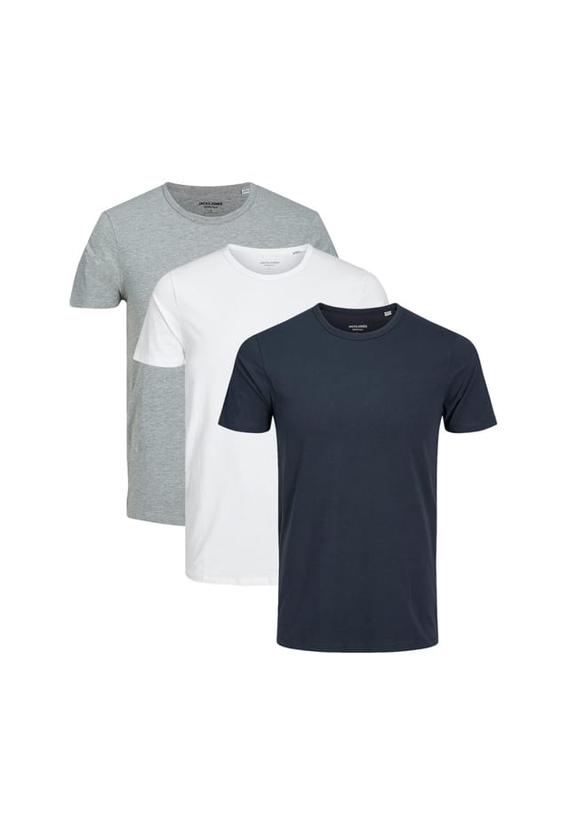 

Футболка 3 шт. в упаковке базовая Jack & Jones, мультиколор
