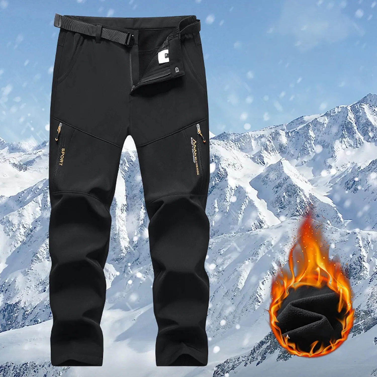 Мужские утепленные штаны с флисом, модель Winter Pant, чёрный — фото 3