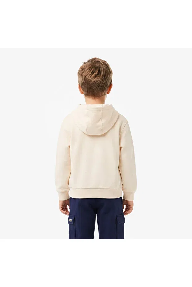 Детское худи для девочек с капюшоном Lacoste, Xfj-Cream — фото 2