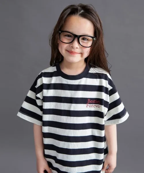 Детская футболка с полоской, с коротким рукавом DRC branshes, Off White