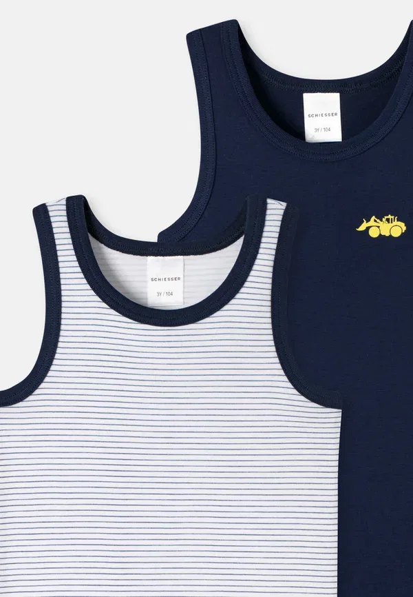 Комплект из 6 маек, дышащая, Feinripp cotton, Schiesser, blau weiß gestreift, сине-белый — фото 2