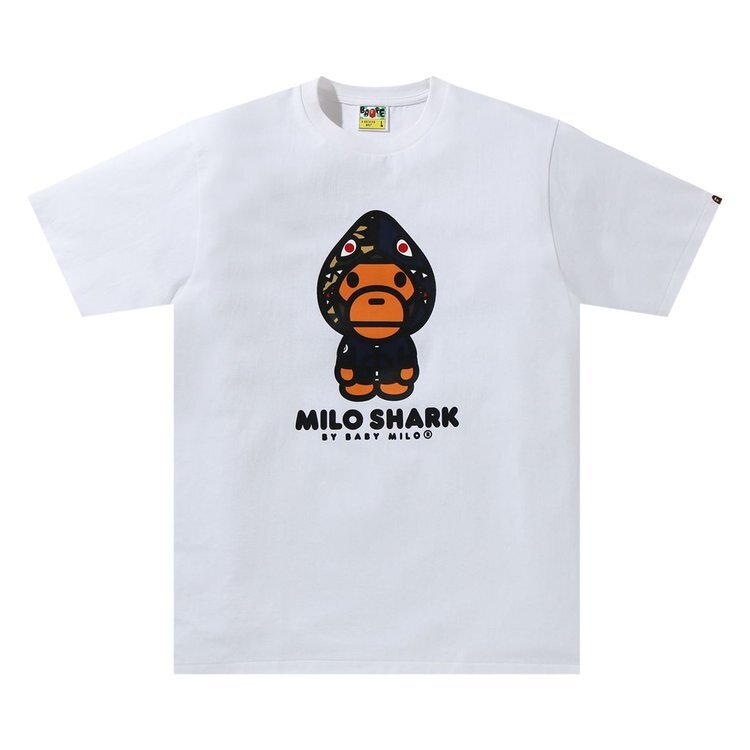 

Футболка BAPE Milo Shark Tee 'White/Navy', белый
