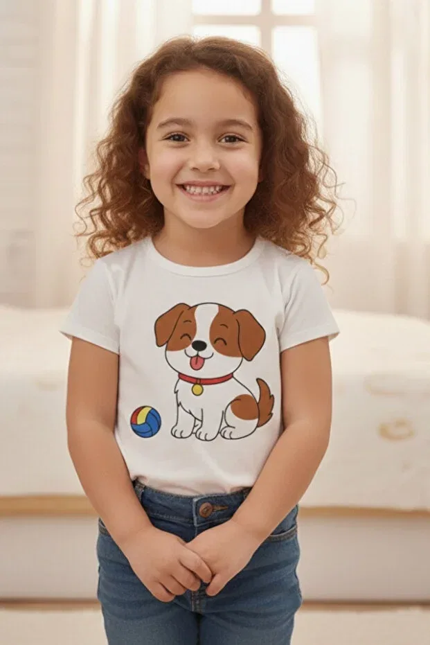 Детский комплект футболок для девочек с принтом Nota Kids, White — фото 3