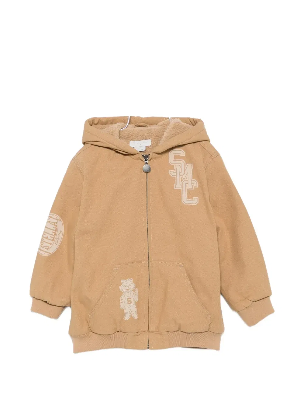 Куртка с капюшоном и логотипом Stella McCartney Kids, бежевый