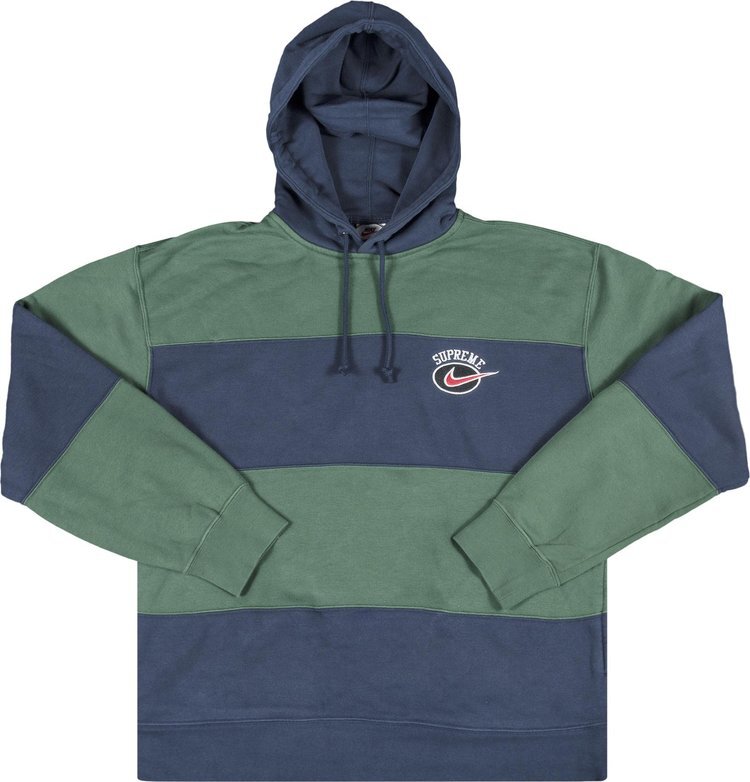 

Толстовка Supreme x Nike Stripe Hooded Sweatshirt 'Navy', синий