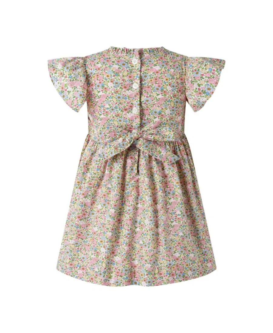 Платье с цветочным принтом Floral Ruched Dress Rachel Riley, Pink — фото 2