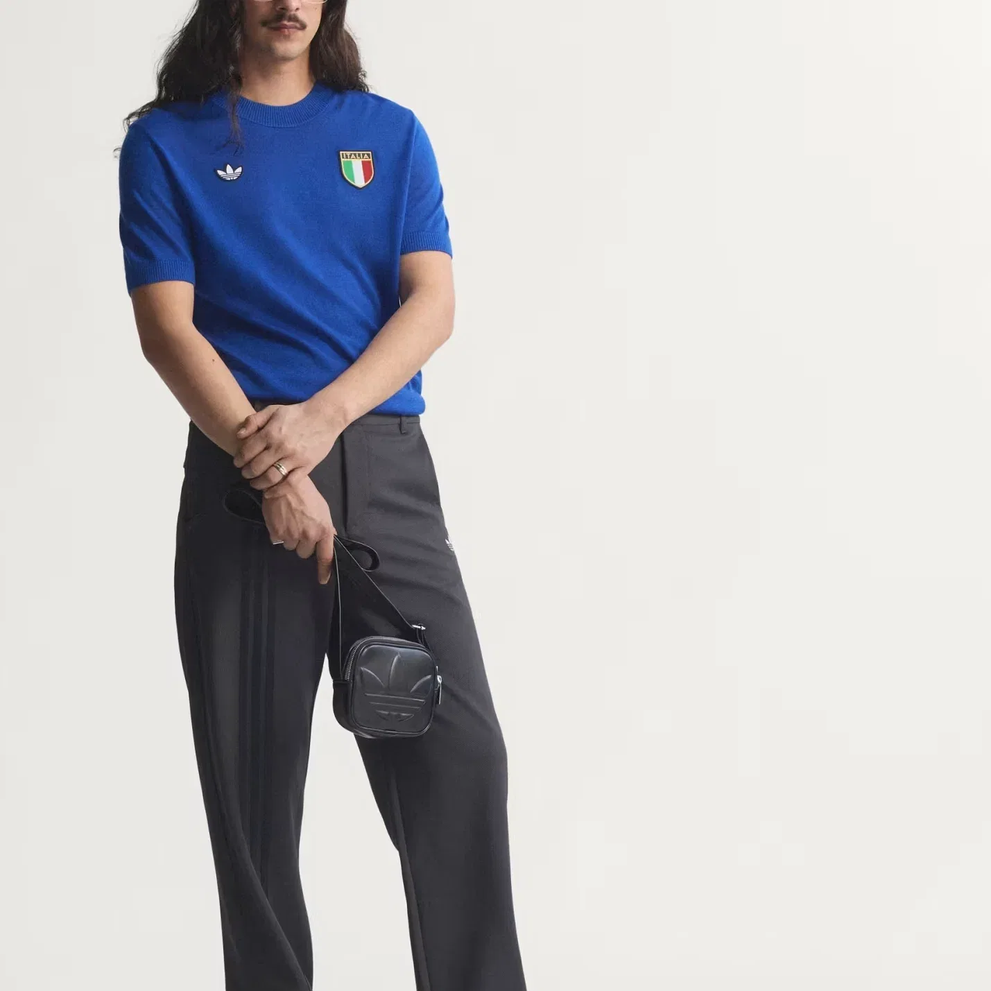 Мужская футболка Adidas Italy 70s Jersey, цвет Royal Blue — фото 4