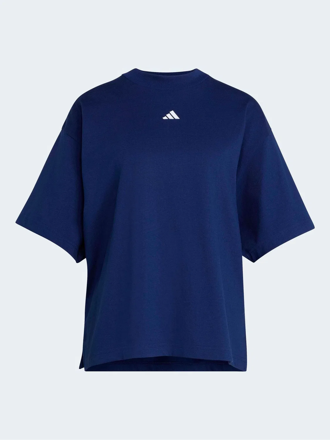 Футболка оверсайз с графическим принтом adidas, темно-синяя — фото 4