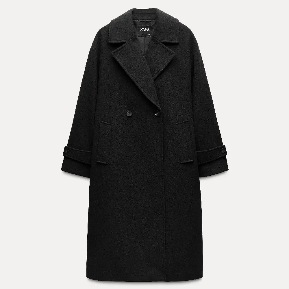 

Пальто Zara Soft Oversize Coat, черный