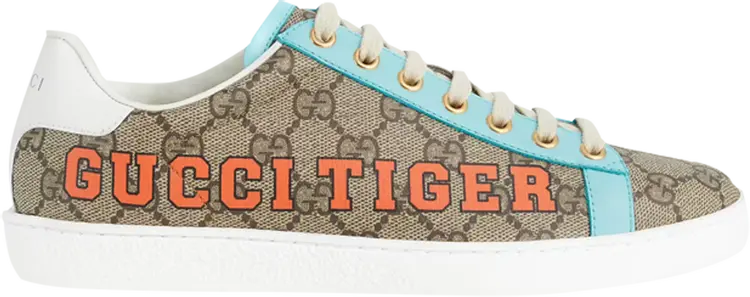 Кроссовки Gucci Wmns Ace GG Supreme Gucci Tiger Print, тан