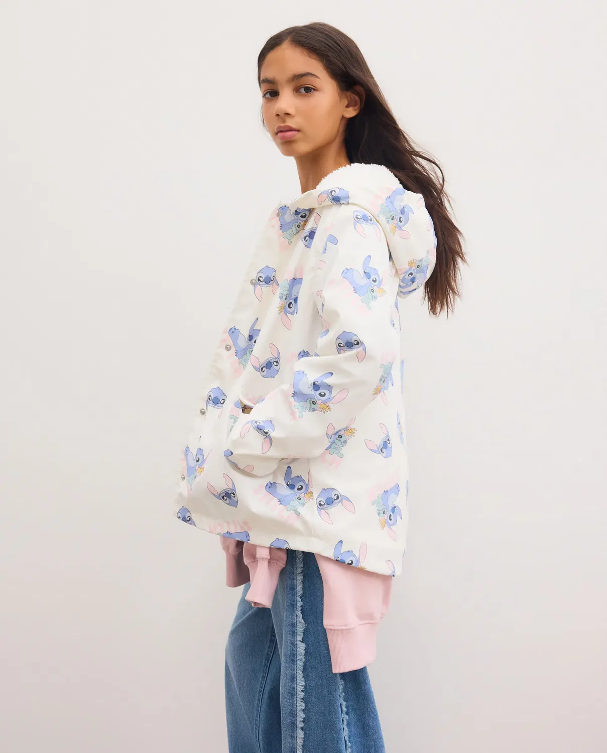 Детское пальто для девочек с принтом STITCH Kids El Corte Inglés, Blanco