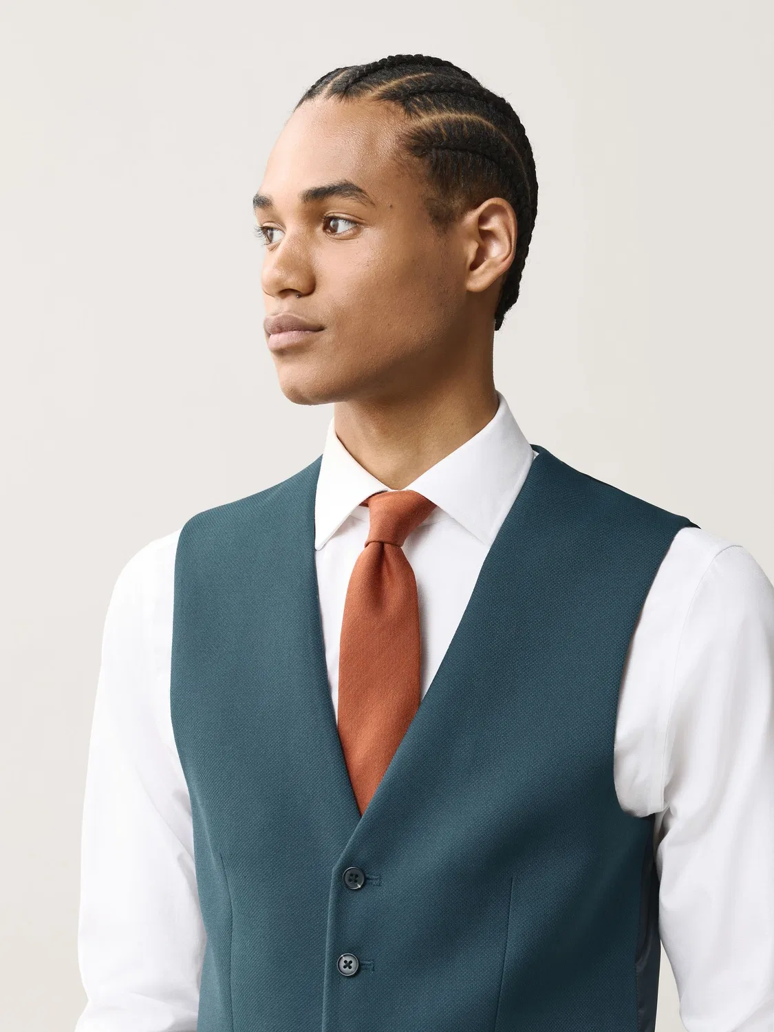 Жилет Textured Suit Waistcoat Next, Teal Blue — фото 4