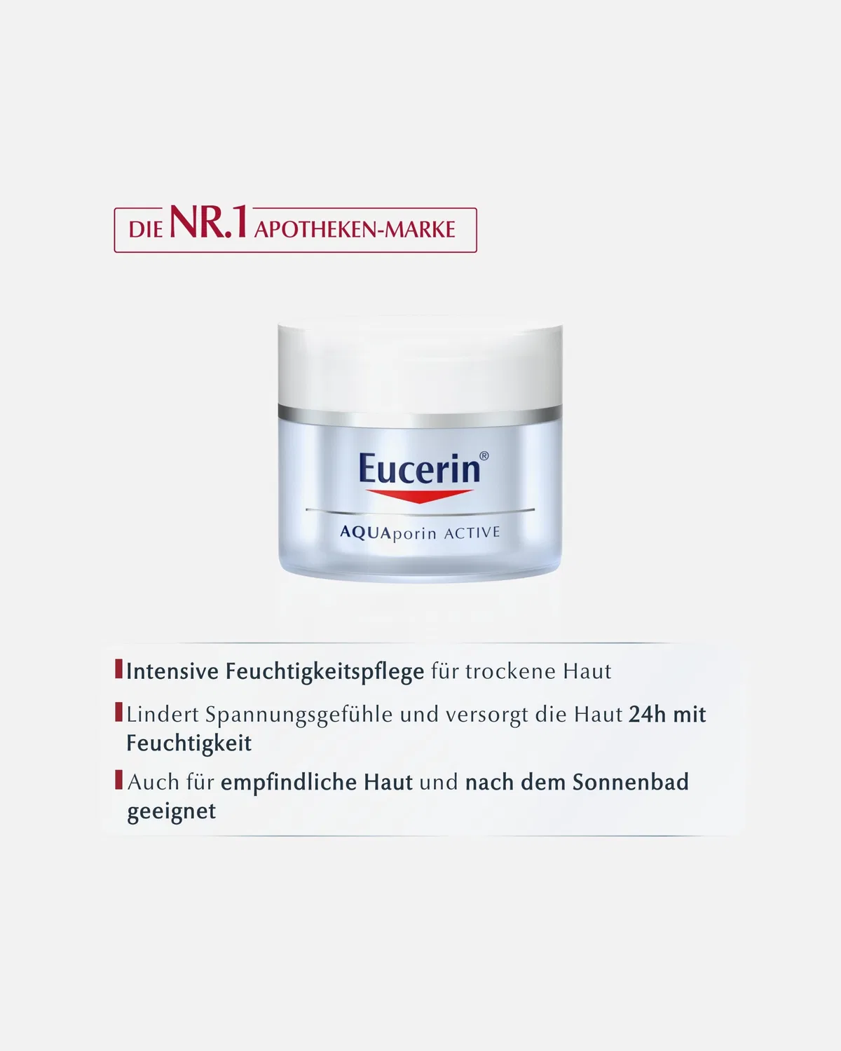 Крем для лица Aquaporin Active, увлажняющий уход для сухой кожи Eucerin, 50 Ml — фото 2