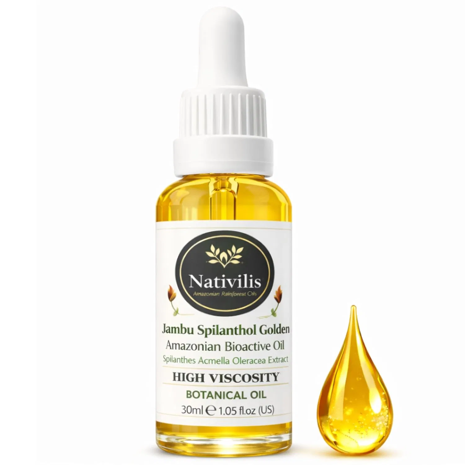 Масло для лица Nativilis Jambu Spilanthol Golden Amazonian Bioactive Oil, 30 мл Nativilis Natural Essential Oils
