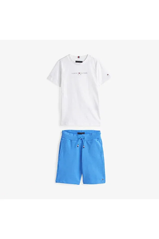 Детские шорты-комплект для девочек с принтом Tommy Hilfiger, Ybr-White — фото 4