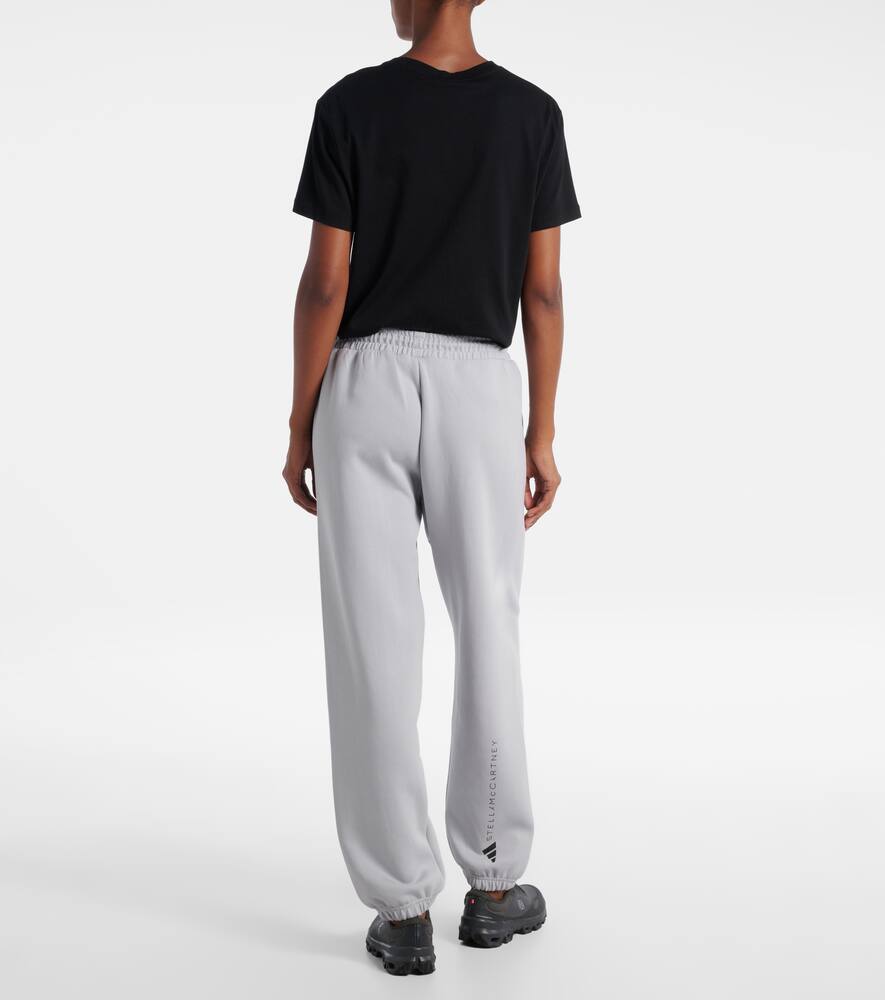 Флисовые спортивные штаны из хлопковой смеси Adidas by Stella McCartney, Clear Onix — фото 3