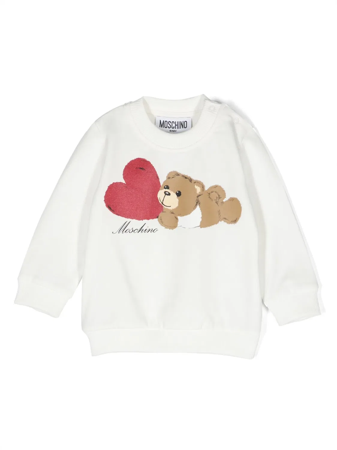 Свитшот с принтом логотипа и дизайном медведя Moschino, белый